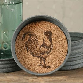 Mason Jar Lid Coaster - Rooster - Box of 4