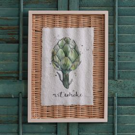 Framed Artichoke Basket Art