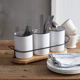 Three Bin Farmhouse Cutlery Caddy