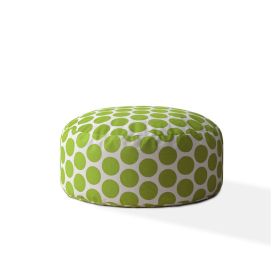 Indoor BIG DOT Kiwi Round Zipper Pouf - Stuffed - Extra Beads Included! - 24in dia x 20in tall