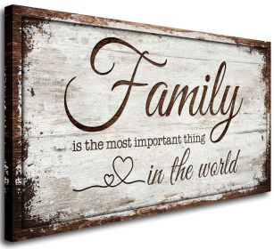 Family is Important Quotes Canvas Wall Art for Living Room|Family Wall Art|Family Prints Signs Framed|Family Wall Decor|Retro Picture Painting Artwork