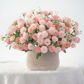 2 pcs Artificial Flowers; Fake Hydrangeas; Wedding Routes Silk Flowers Vase For Home Furnishings Hotel Decorations Valentine's Day Gifts Mother's Day (Quantity: 2 pcs 40heads, Color: Pink)