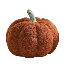 Halloween Pumpkin Throw Pillow Cute Plush and Decorative Ball Pillow (Color: Brown, size: 35cm)