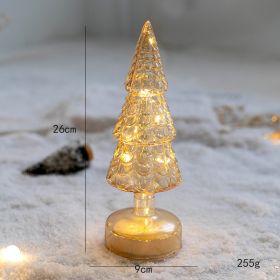 Christmas Decoration Glass Tree Home Desktop Decoration Light Up Small Night Light Christmas Gifts (Style: F)