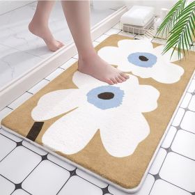 Absorbent Bathroom Bath Mat Quick Drying Coral Fleece Bathroom Rug Non-slip Entrance Doormat Floor Mats Carpet Pad Home Decor (Specification: 50x80cm, Color: coral fleece H)