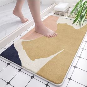 Absorbent Bathroom Bath Mat Quick Drying Coral Fleece Bathroom Rug Non-slip Entrance Doormat Floor Mats Carpet Pad Home Decor (Specification: 60x90cm, Color: coral fleece G)