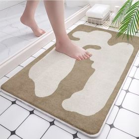 Absorbent Bathroom Bath Mat Quick Drying Coral Fleece Bathroom Rug Non-slip Entrance Doormat Floor Mats Carpet Pad Home Decor (Specification: 40x60cm, Color: coral fleece B)