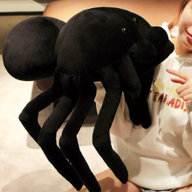 Giant Black Spider Plush Super Soft Stuffed Animal, Vintage Holloween Cute Realistic Stuffed Animals, Spider Nursery Decor (size: 50*80cm/19.68*31.49in)