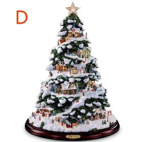 Christmas Tree Rotating Sculpture Train Decorations Paste Window Paste Stickers Christmas Decoration (Color: as pic D)