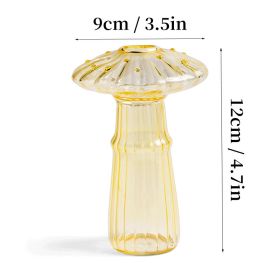 7 Style Mushroom Glass Vase Creative Hydroponics Vases Aromatherapy Bottle Desktop Crafts Ornament Living Room Home Office Decor (Ships From: CN, Color: HGA0012459-C)