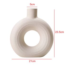 2Pcs Nordic Ceramic Vase Snuggle Set White Matte Creative Vase INS Flower Pot Living Room Home Offical Desktop Decor Accessories (Ships From: China, Color: Single vase)