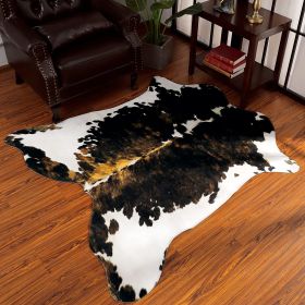 Cowhide Carpet Cow Print Rug American Style for Bedroom Living Room Cute Animal Printed Carpet Faux Cowhide Rugs for Home Decor (Color: LE1-10, size: 110x70cm 2.3x3.6 ft)