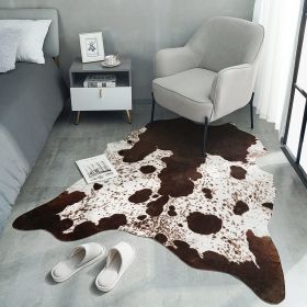 Cowhide Carpet Cow Print Rug American Style for Bedroom Living Room Cute Animal Printed Carpet Faux Cowhide Rugs for Home Decor (Color: LE1-7KF, size: 158x190cm 5.2x6.2ft)