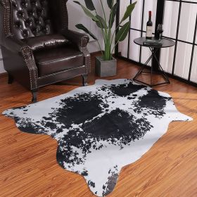 Cowhide Carpet Cow Print Rug American Style for Bedroom Living Room Cute Animal Printed Carpet Faux Cowhide Rugs for Home Decor (Color: LE1-16, size: 140x158cm 4.6x5.2 ft)