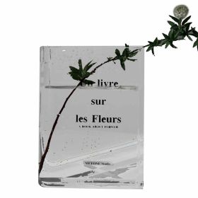 Clear Book Vase Acrylic Vase Flower Transparent Flower Home Decoration Nordic Europe Modern Hydroponic Desktop Ornament Gift (Color: H)