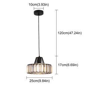 Creative Crystal Led Chandelier Light Indoor Plafon Lustre Pendant Ceiling Lamp In The Kitchen Home Decor Hanging Lamp Luminaire (Emitting Color: Warm White, Body Color: 1 head black B)