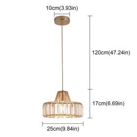 Creative Crystal Led Chandelier Light Indoor Plafon Lustre Pendant Ceiling Lamp In The Kitchen Home Decor Hanging Lamp Luminaire (Emitting Color: Cold White, Body Color: 1 head gold B)