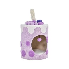 New Cute Cat Tree Tower with Scratching Post (Color: Purple, type: Pet entertainment)